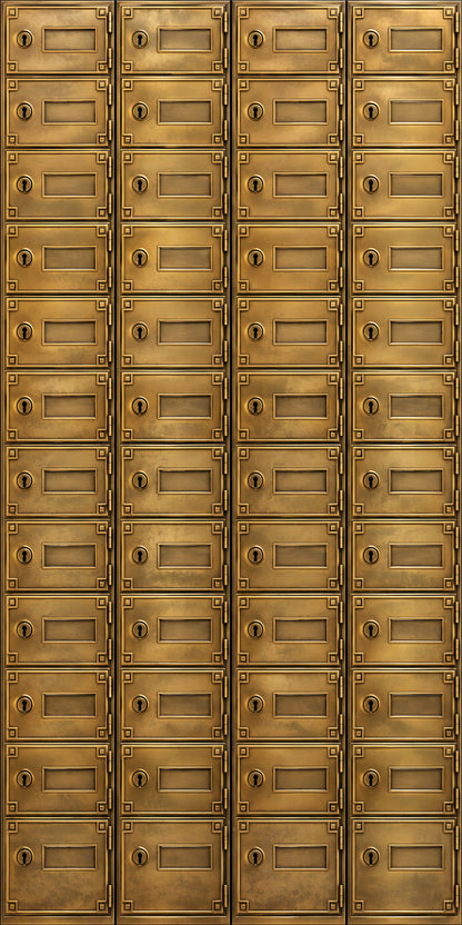Brass PO Boxes fridge wrap full design