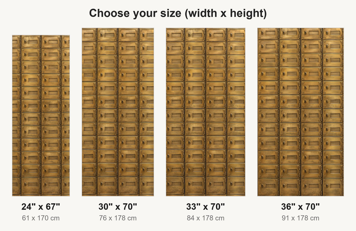 Brass PO Boxes fridge wrap available sizes 24, 30, 33 and 36 inch