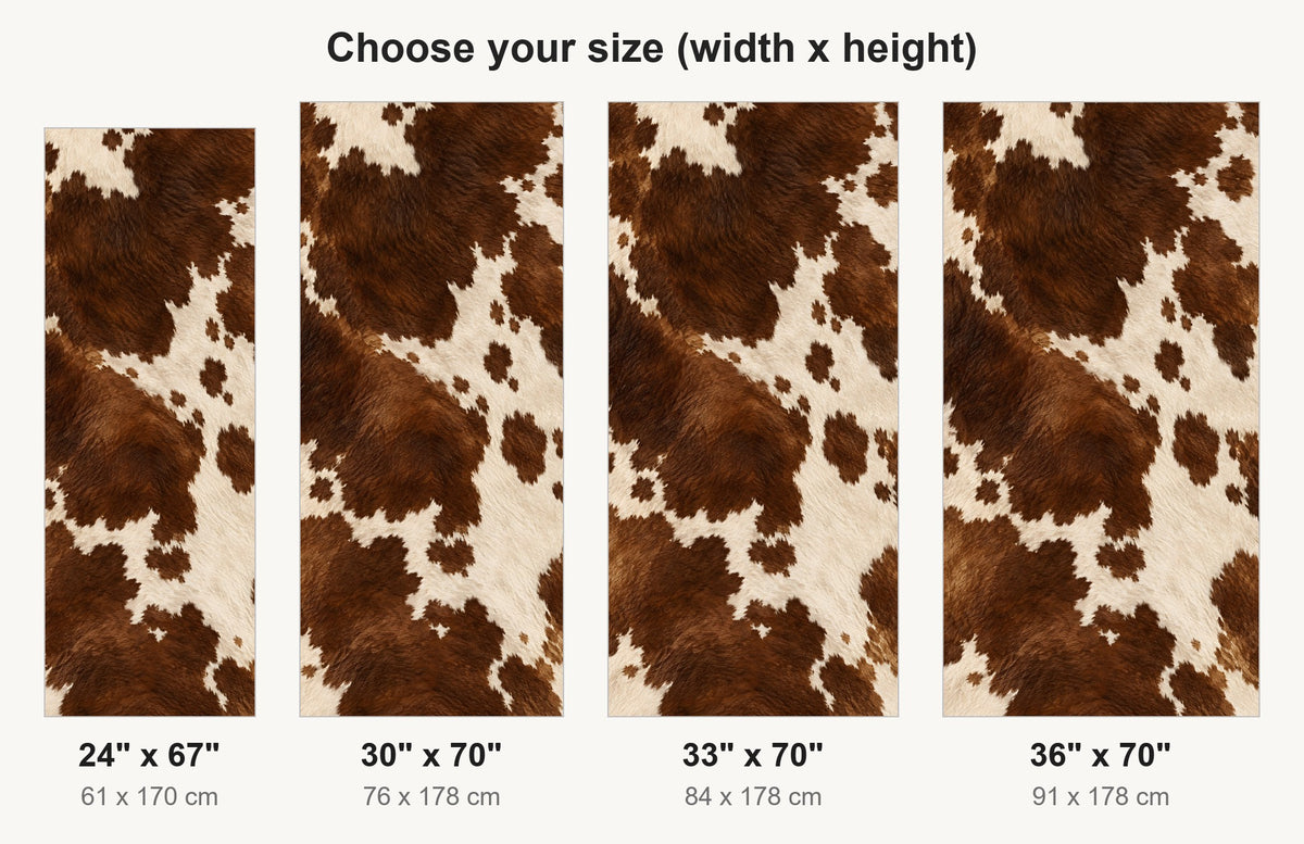 Brown Cowhide fridge wrap available sizes 24, 30, 33 and 36 inch
