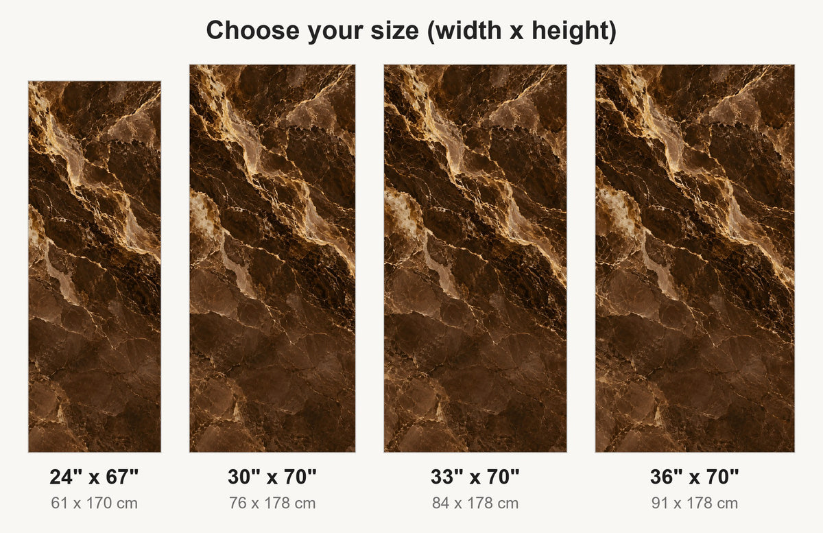 Brown & Gold Marble fridge wrap available sizes 24, 30, 33 and 36 inch