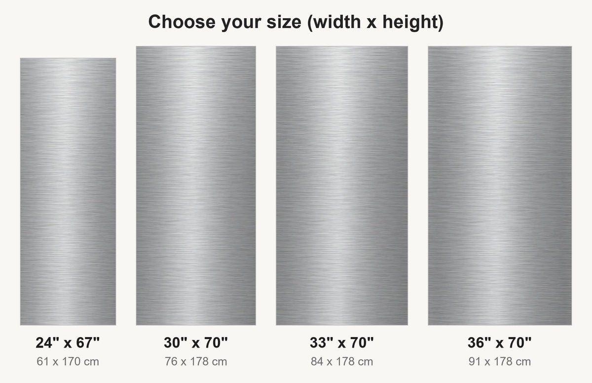 Brushed Stainless Steel Look fridge wrap available sizes 24, 30, 33 and 36 inch