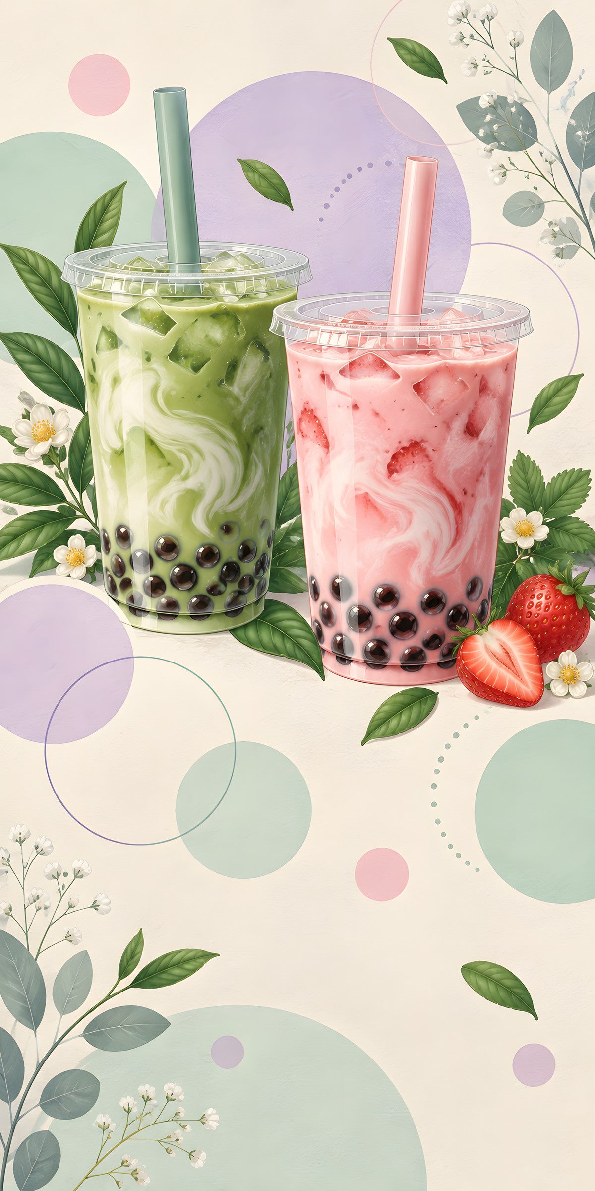 Bubble Tea fridge wrap full design