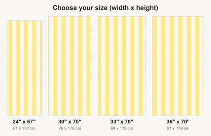 Butter Yellow Awning Stripes fridge wrap available sizes 24, 30, 33 and 36 inch