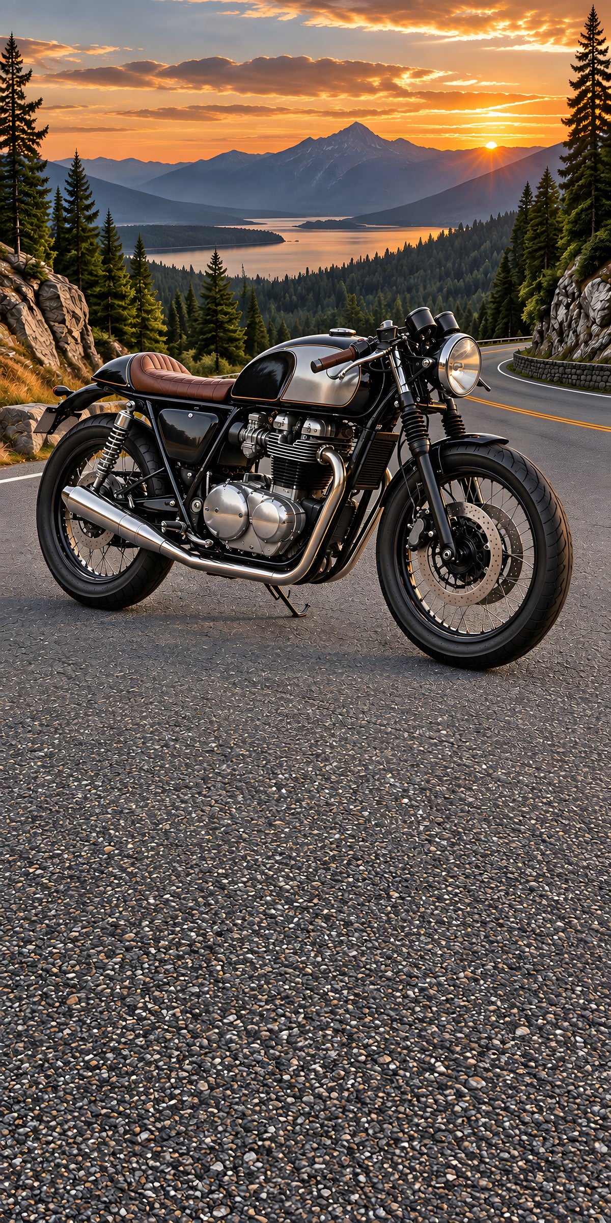 Cafe Racer Motorcycle fridge wrap full design