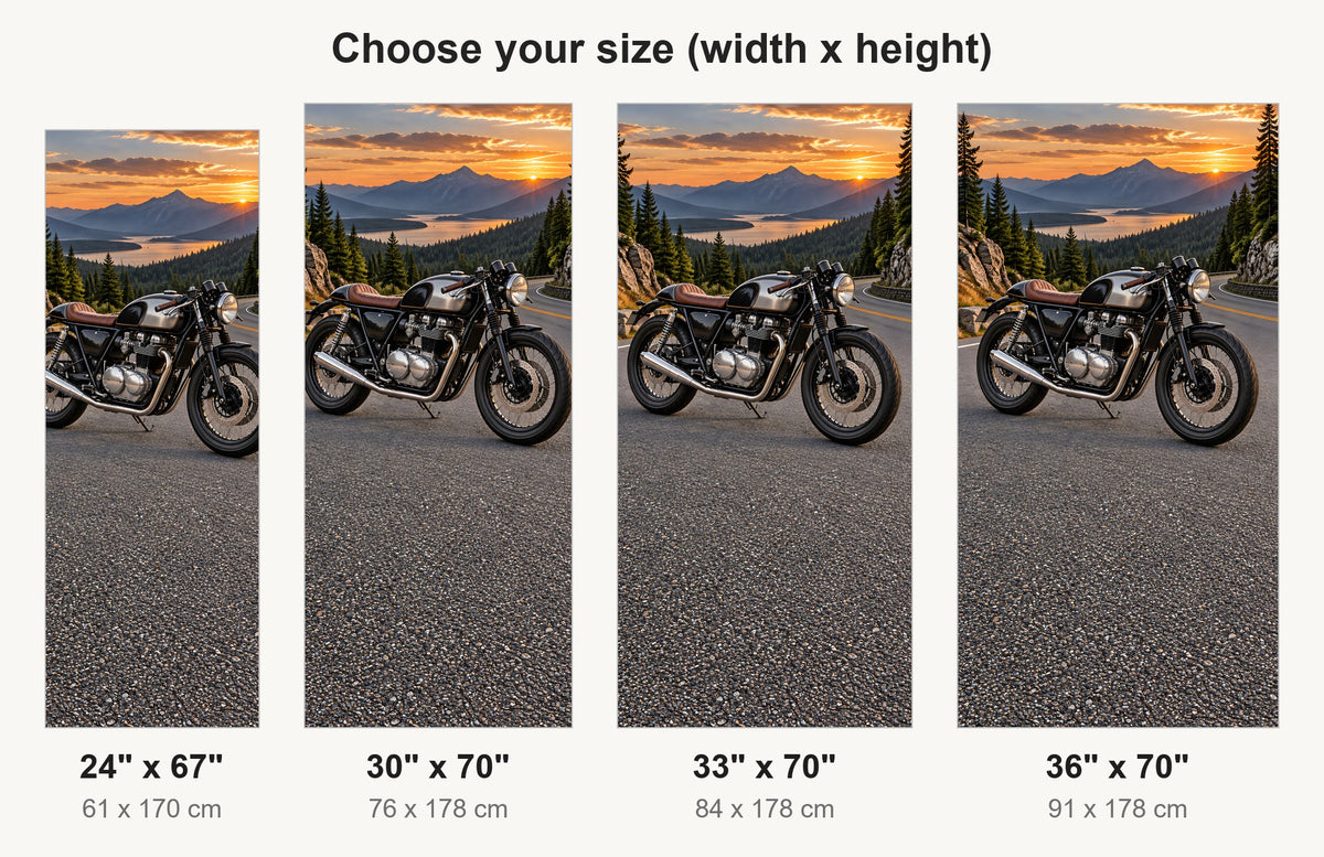 Cafe Racer Motorcycle fridge wrap available sizes 24, 30, 33 and 36 inch