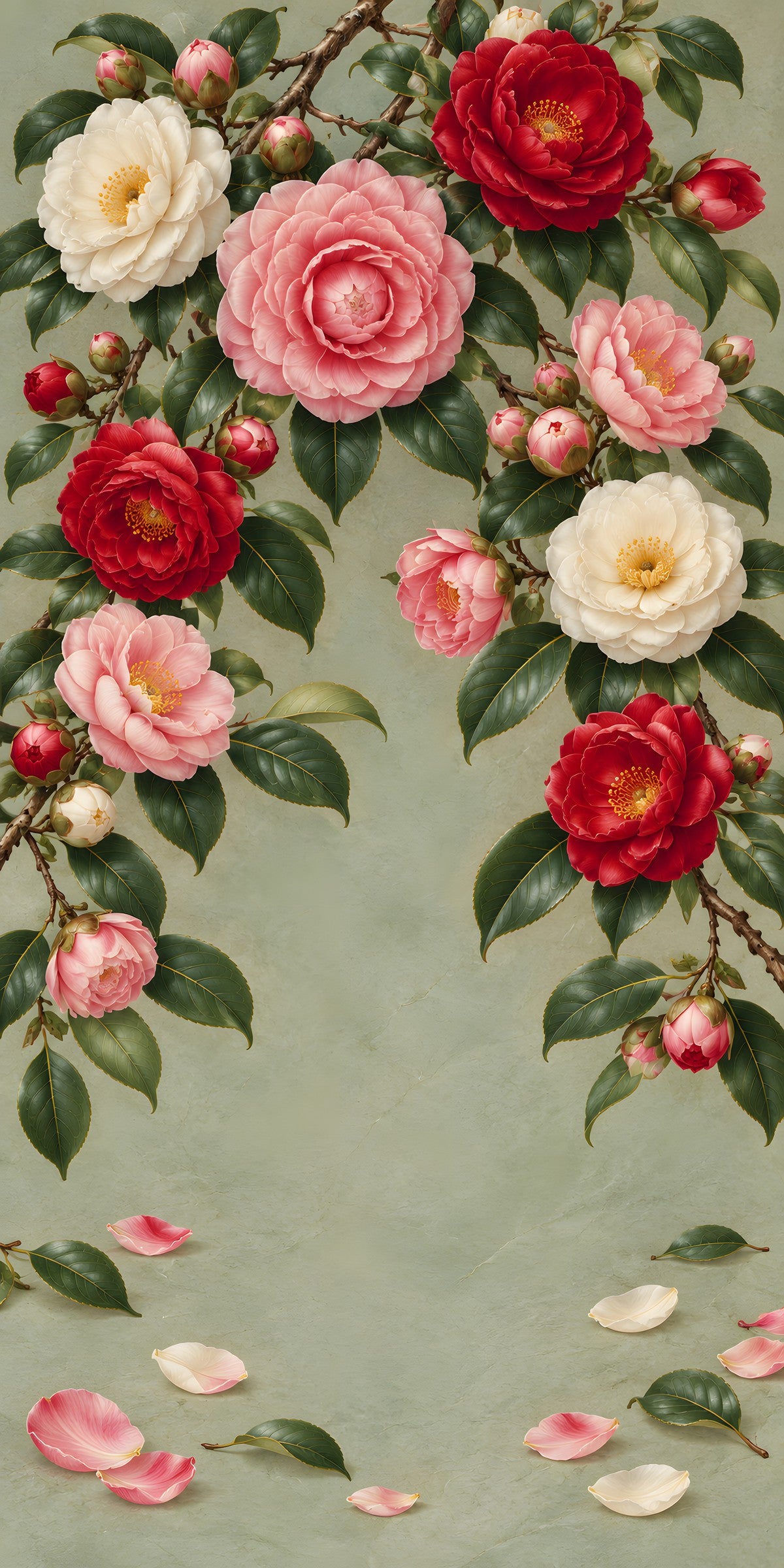Camellias fridge wrap full design