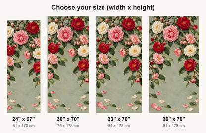 Camellias fridge wrap available sizes 24, 30, 33 and 36 inch