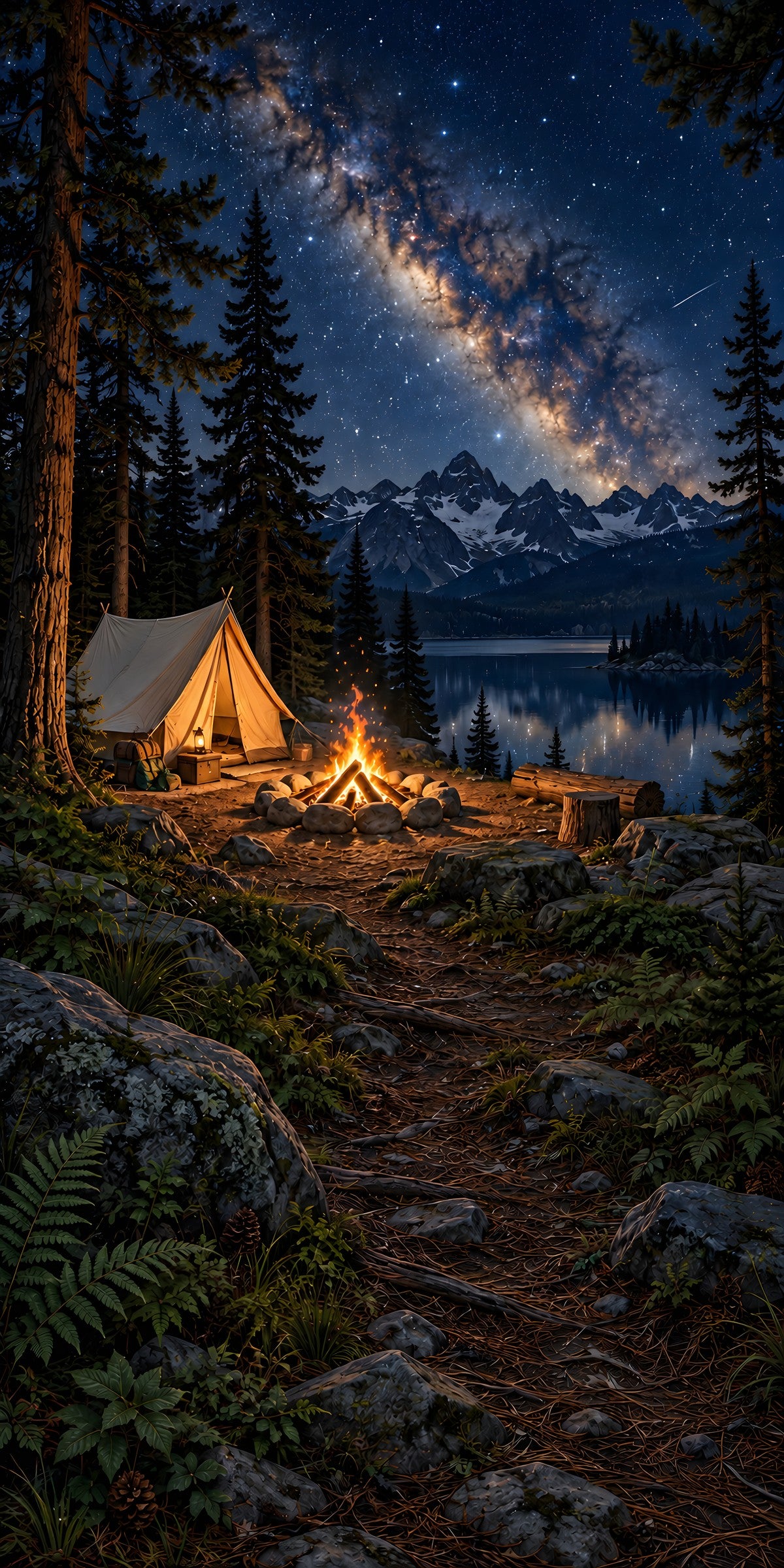 Campfire Under the Stars fridge wrap full design