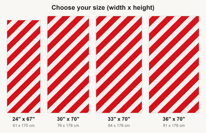 Candy Cane Stripes fridge wrap available sizes 24, 30, 33 and 36 inch
