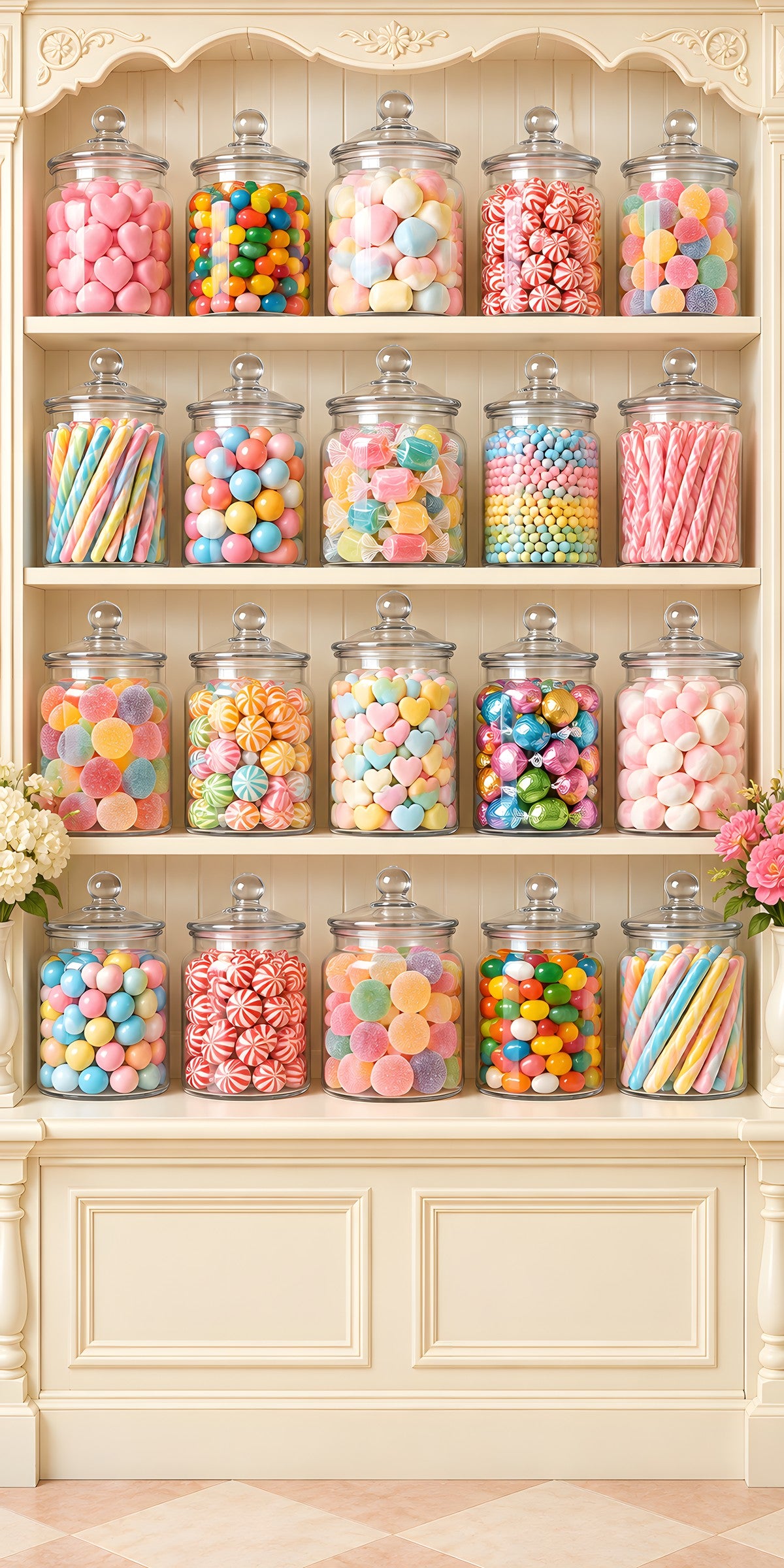 Candy Shop Jars fridge wrap full design