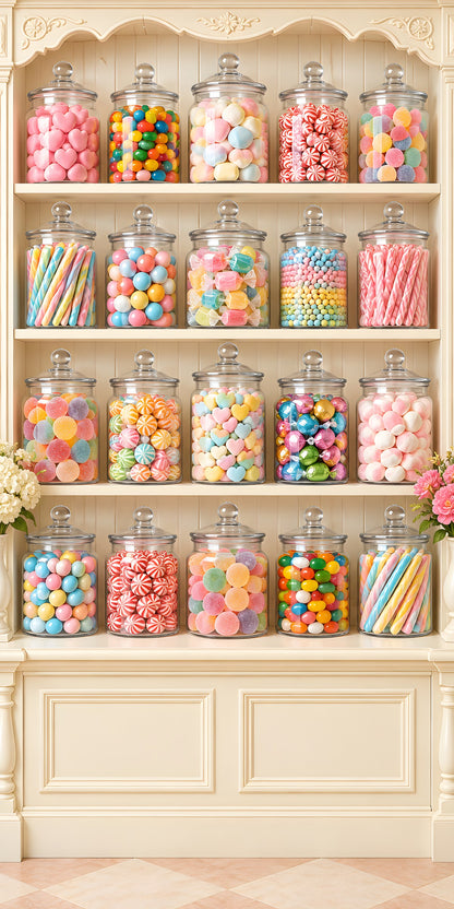 Candy Shop Jars fridge wrap full design
