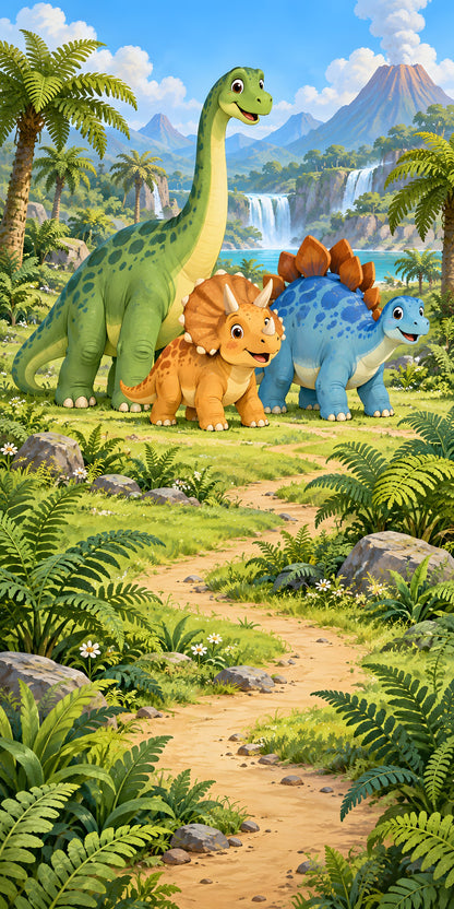 Cartoon Dinosaurs fridge wrap full design