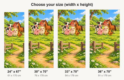Cartoon Farm Animals fridge wrap available sizes 24, 30, 33 and 36 inch