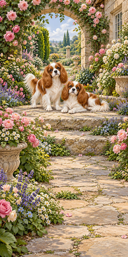 Cavalier King Charles Spaniels fridge wrap full design