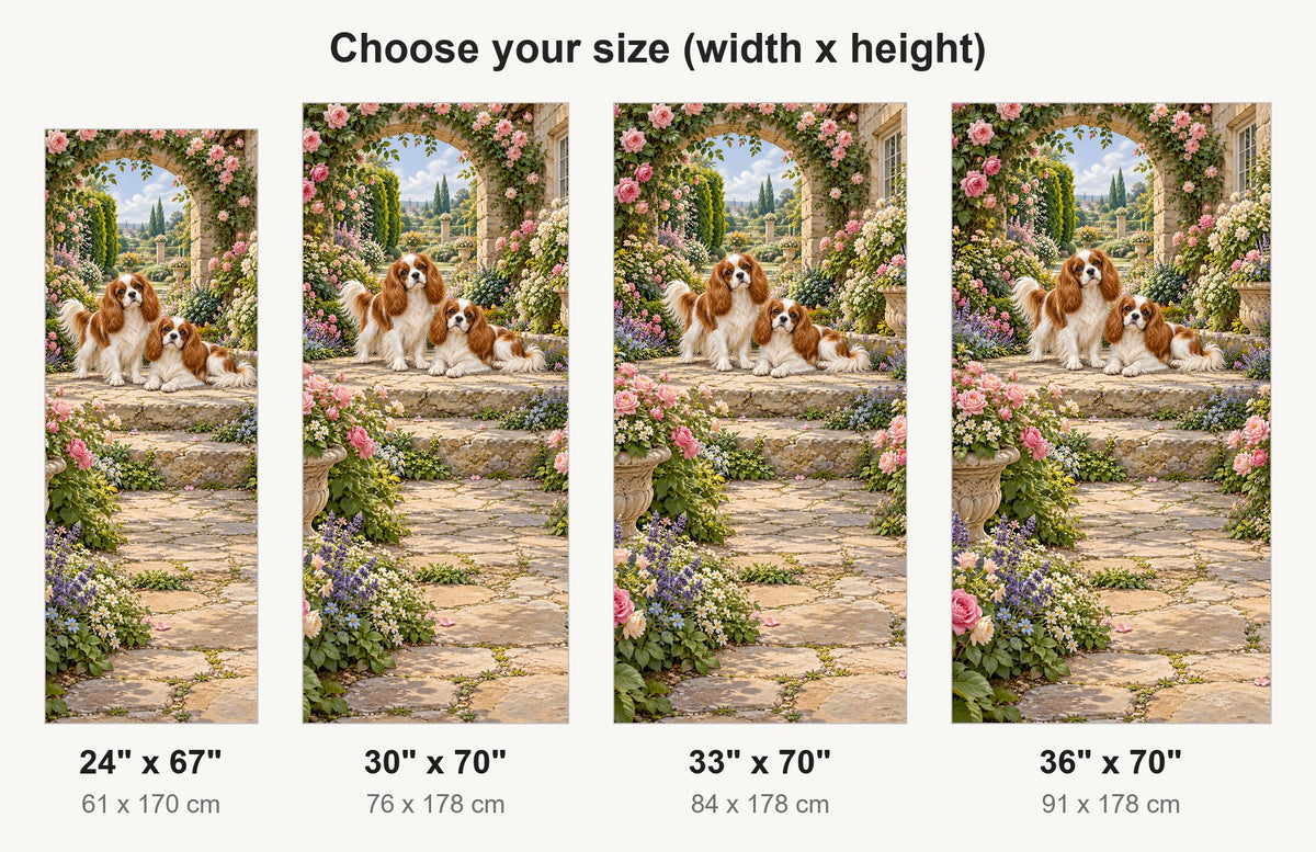 Cavalier King Charles Spaniels fridge wrap available sizes 24, 30, 33 and 36 inch