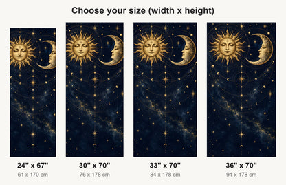 Celestial Sun & Moon fridge wrap available sizes 24, 30, 33 and 36 inch
