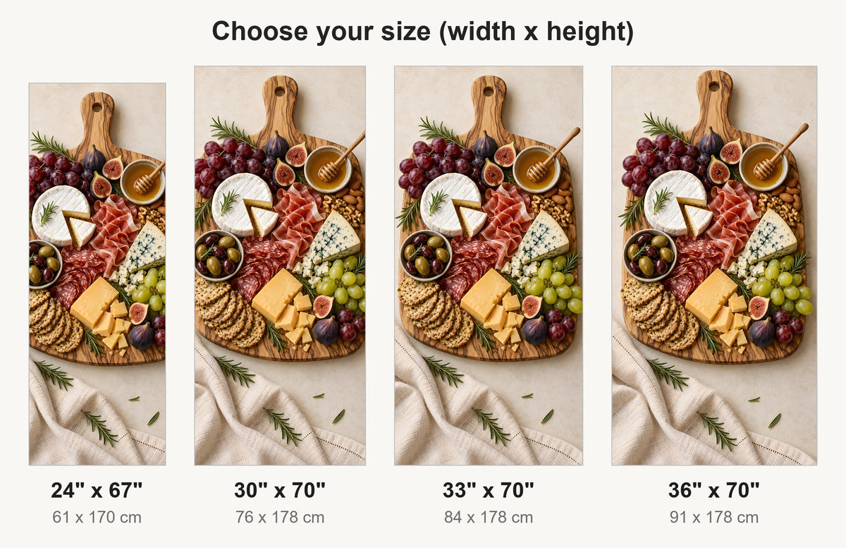 Cheese & Charcuterie Board fridge wrap available sizes 24, 30, 33 and 36 inch