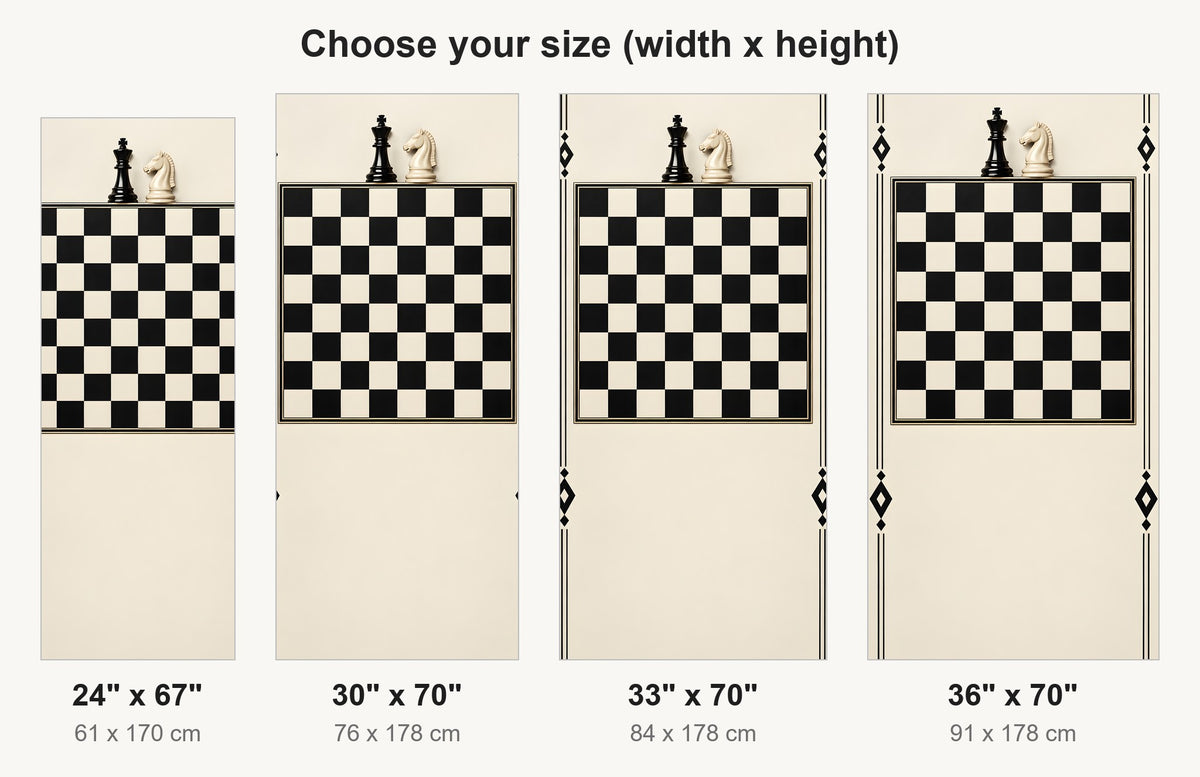 Chess Board fridge wrap available sizes 24, 30, 33 and 36 inch