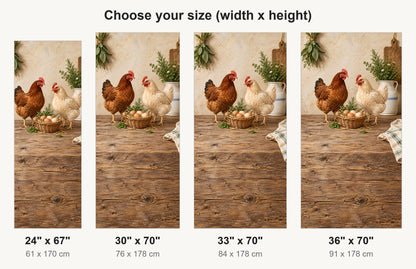 Chickens & Fresh Eggs fridge wrap available sizes 24, 30, 33 and 36 inch