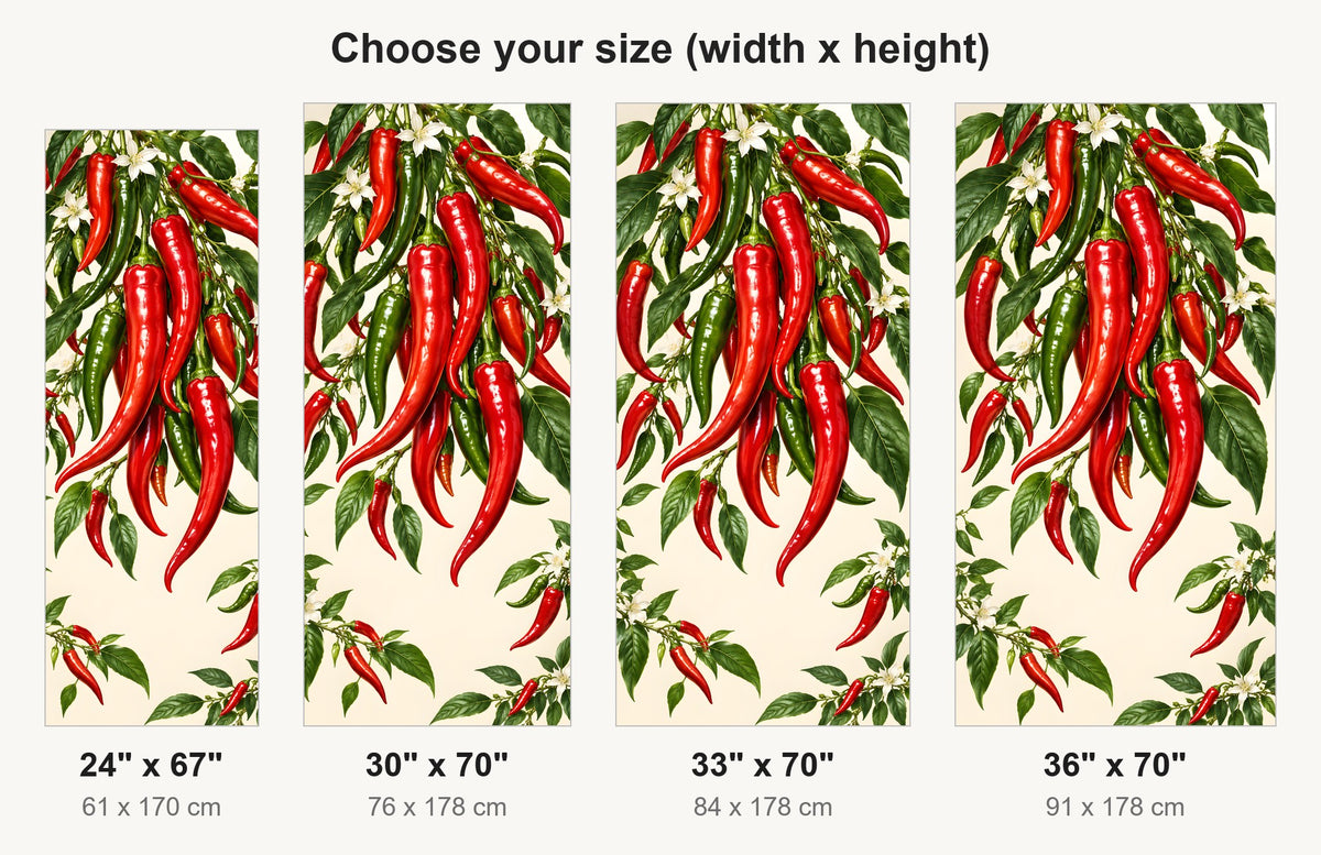 Chili Peppers fridge wrap available sizes 24, 30, 33 and 36 inch