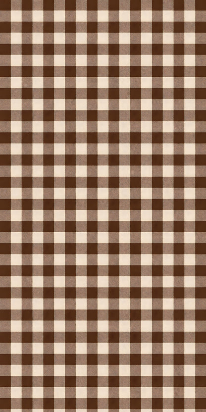 Chocolate Brown Gingham fridge wrap full design