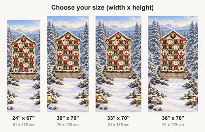 Christmas Advent Calendar Doors fridge wrap available sizes 24, 30, 33 and 36 inch
