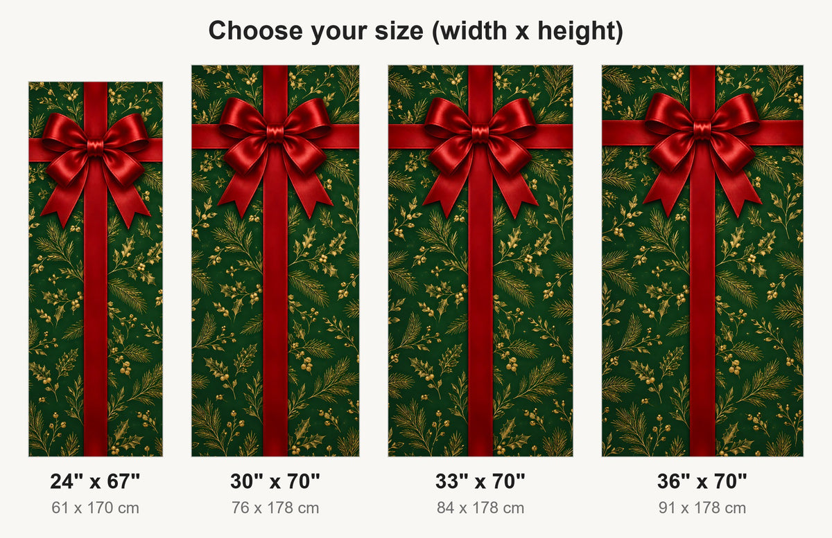 Christmas Gift Wrap fridge wrap available sizes 24, 30, 33 and 36 inch