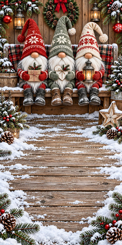 Christmas Gnomes fridge wrap full design
