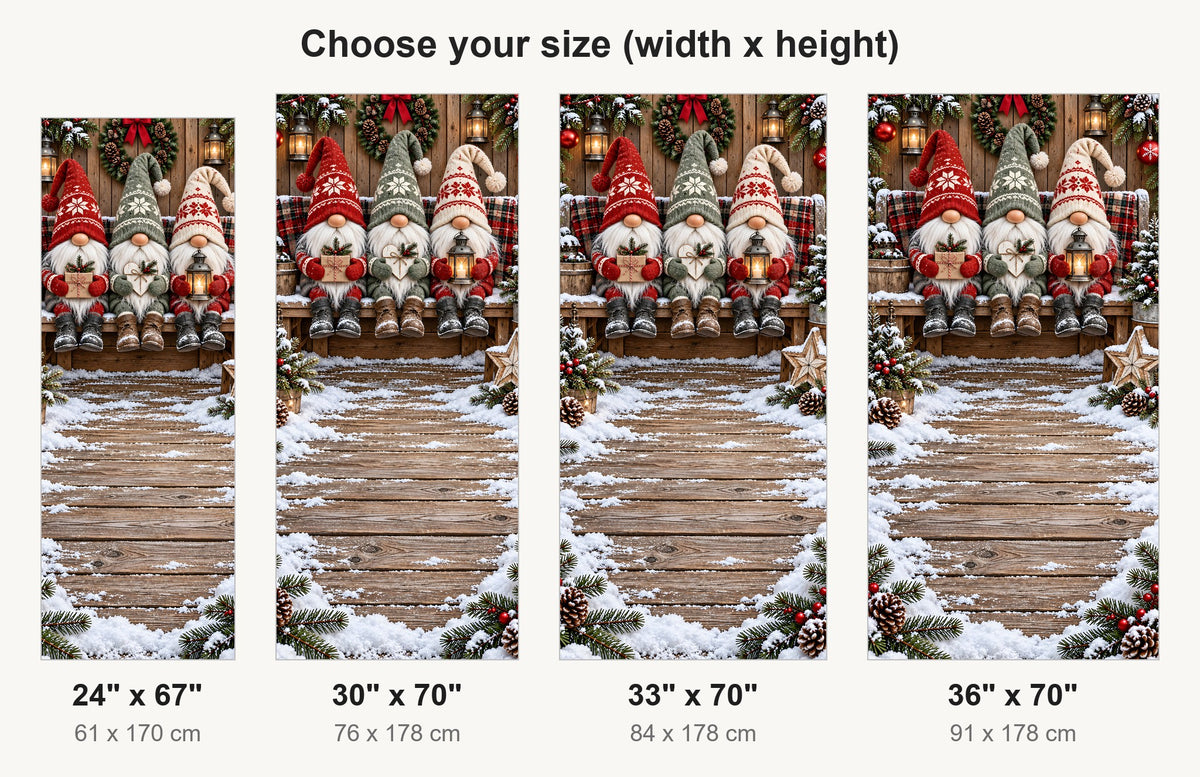 Christmas Gnomes fridge wrap available sizes 24, 30, 33 and 36 inch