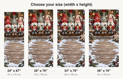 Christmas Gnomes fridge wrap available sizes 24, 30, 33 and 36 inch