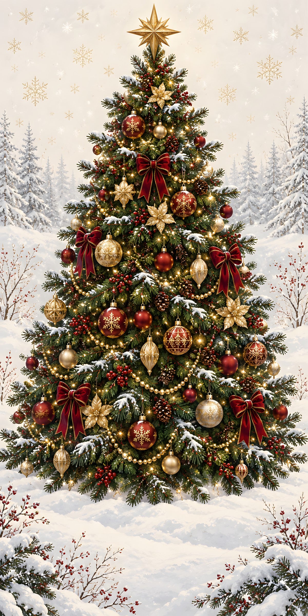 Christmas Tree fridge wrap full design