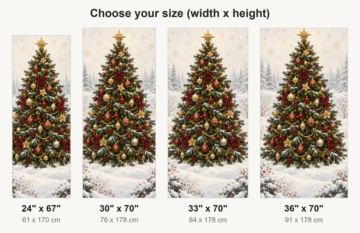 Christmas Tree fridge wrap available sizes 24, 30, 33 and 36 inch