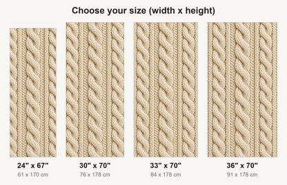 Chunky Cable Knit fridge wrap available sizes 24, 30, 33 and 36 inch