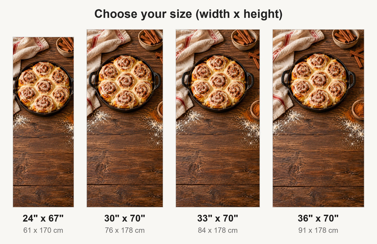 Cinnamon Rolls fridge wrap available sizes 24, 30, 33 and 36 inch