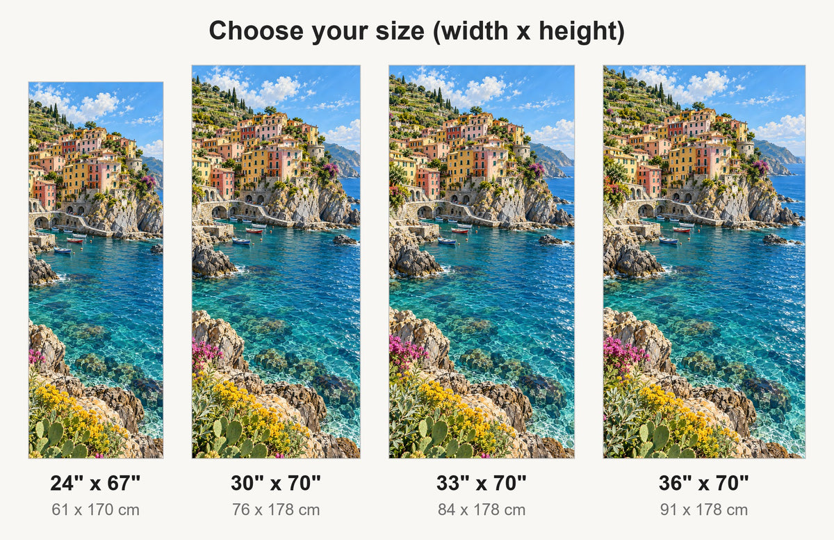Cinque Terre Coast fridge wrap available sizes 24, 30, 33 and 36 inch