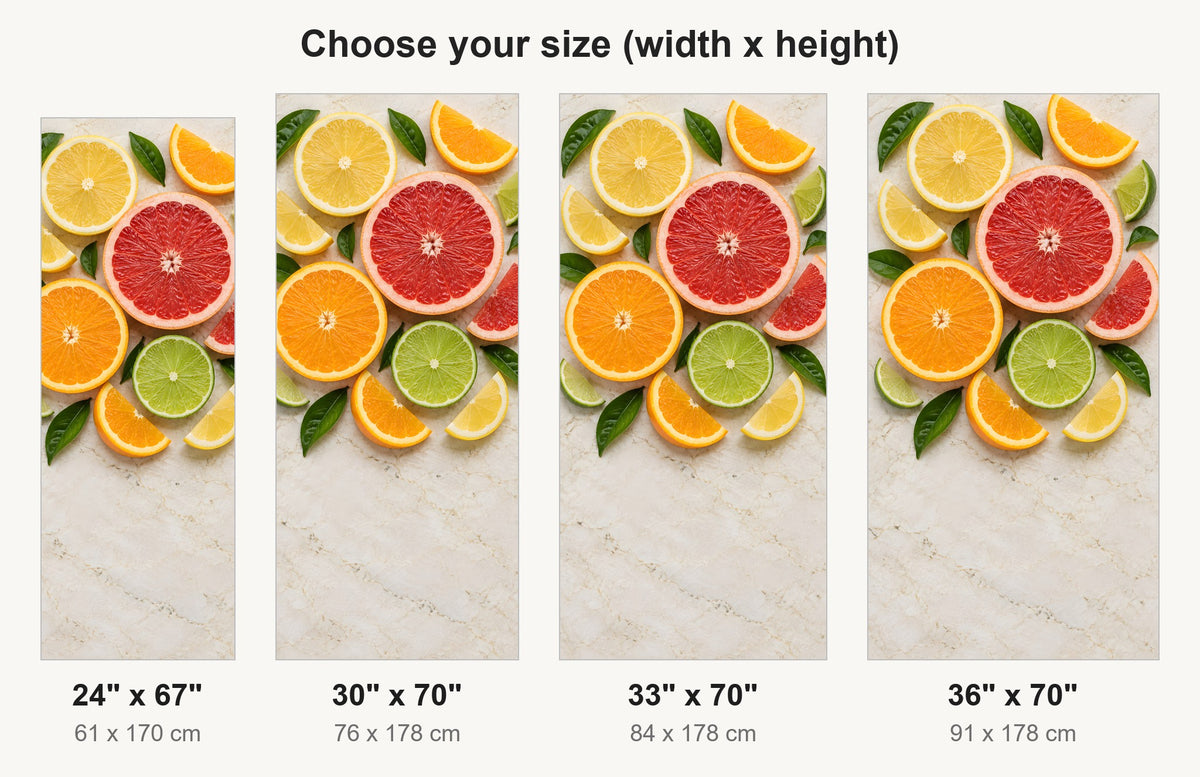 Citrus Slices fridge wrap available sizes 24, 30, 33 and 36 inch