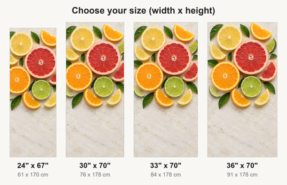 Citrus Slices fridge wrap available sizes 24, 30, 33 and 36 inch