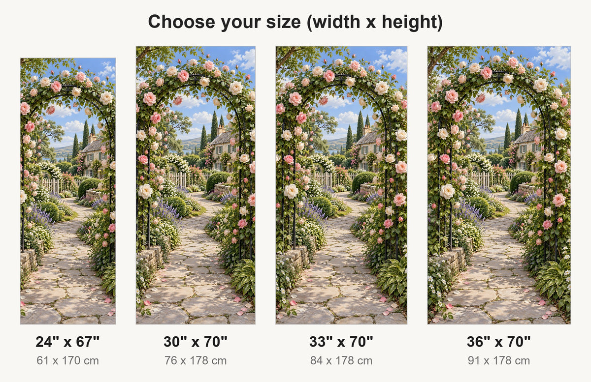 Climbing Roses Arch fridge wrap available sizes 24, 30, 33 and 36 inch