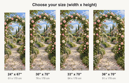 Climbing Roses Arch fridge wrap available sizes 24, 30, 33 and 36 inch