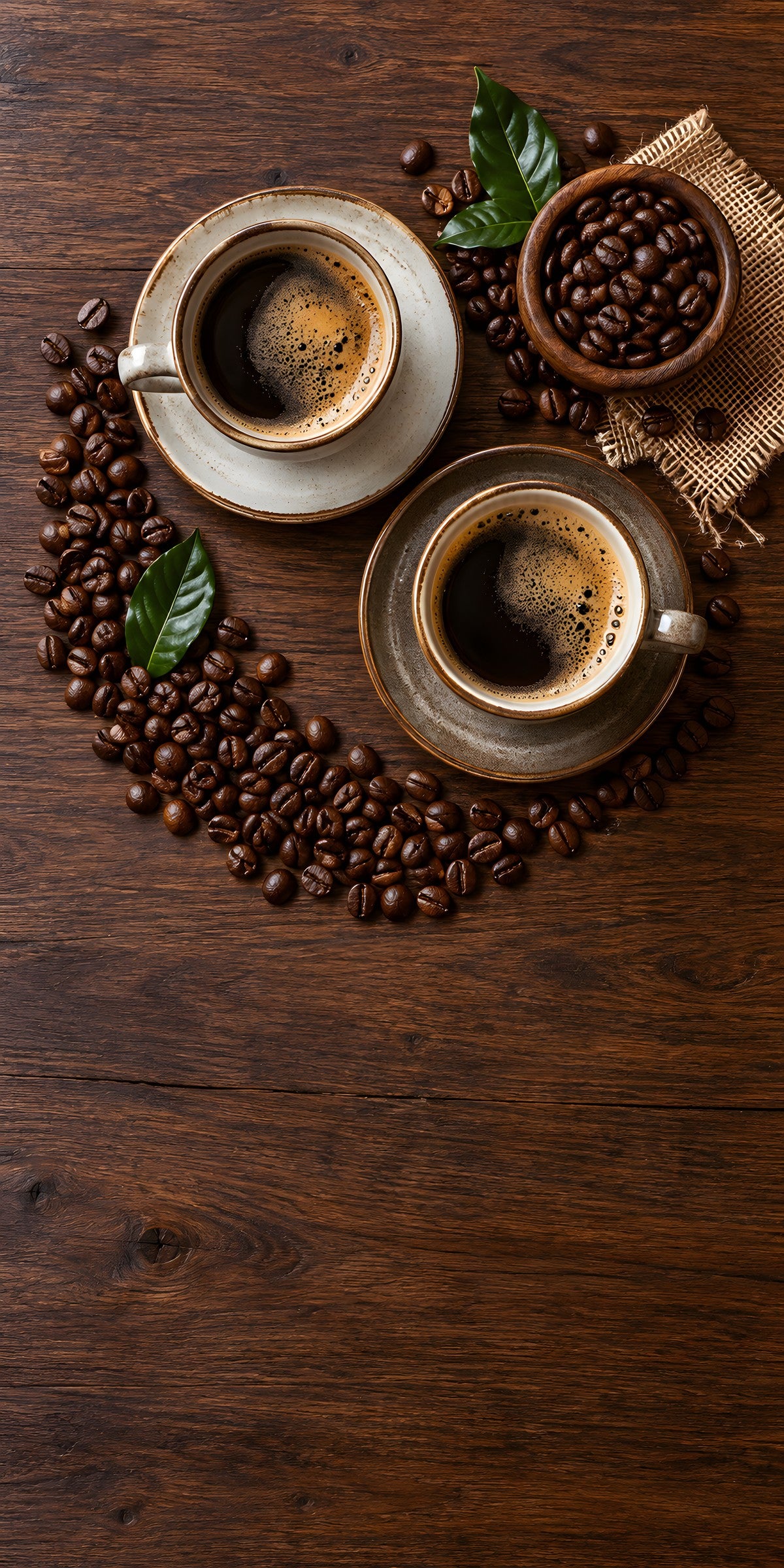 Coffee Beans & Cups fridge wrap full design
