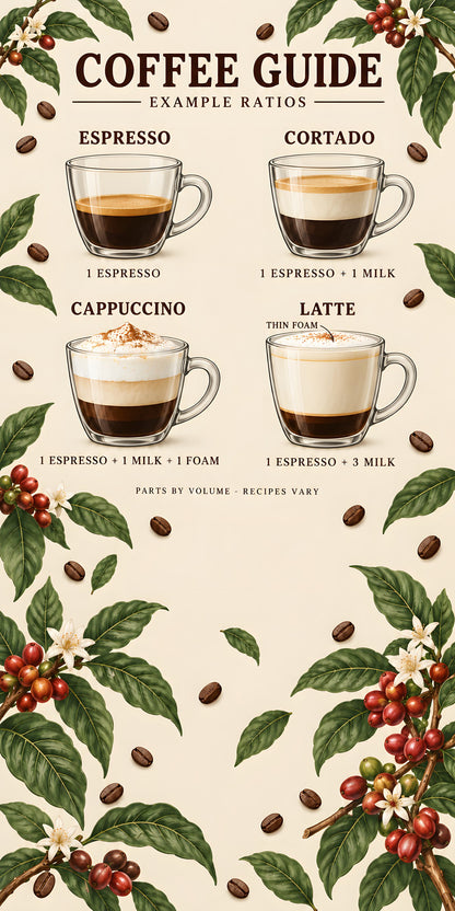 Coffee Drinks Guide fridge wrap full design