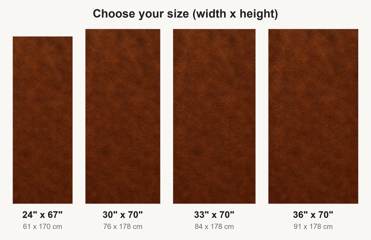 Cognac Leather Look fridge wrap available sizes 24, 30, 33 and 36 inch