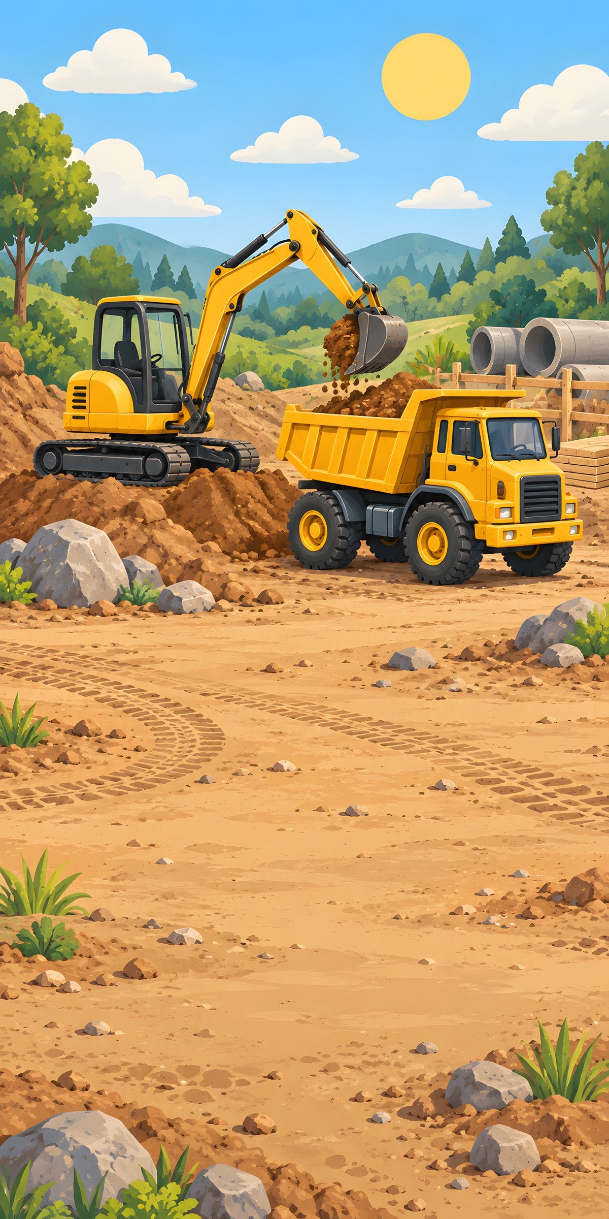 Construction Trucks fridge wrap full design