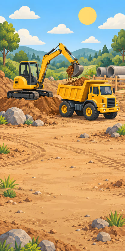 Construction Trucks fridge wrap full design