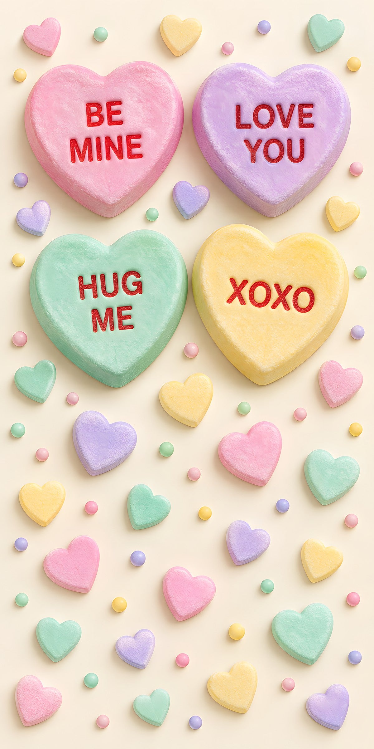 Conversation Hearts fridge wrap full design