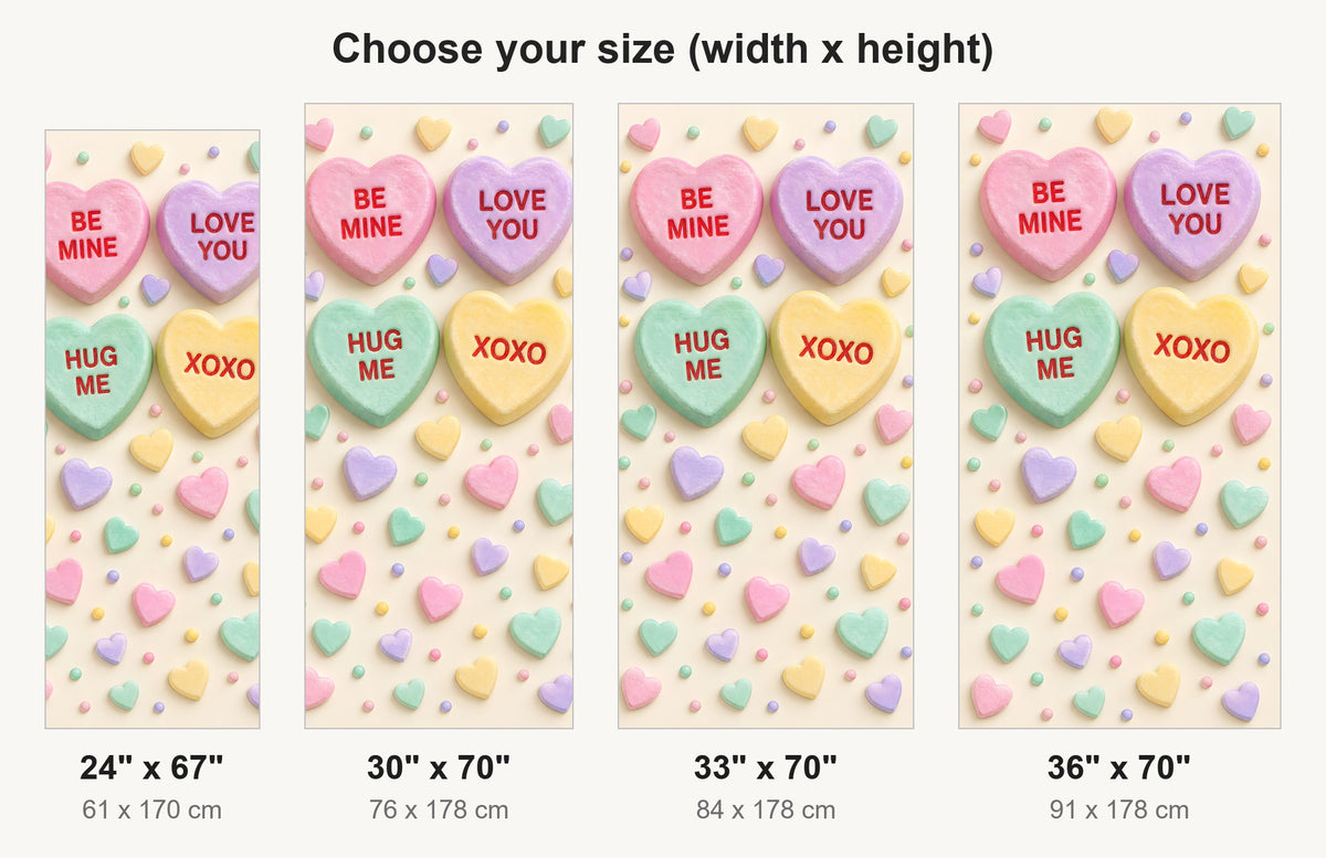 Conversation Hearts fridge wrap available sizes 24, 30, 33 and 36 inch