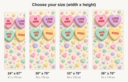 Conversation Hearts fridge wrap available sizes 24, 30, 33 and 36 inch