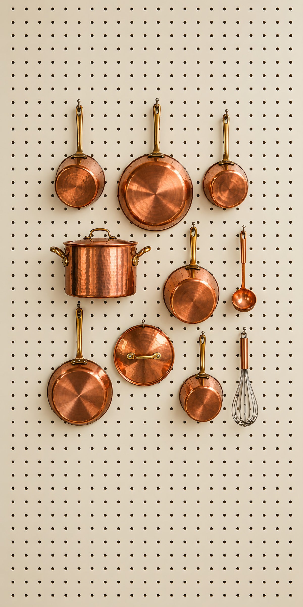 Copper Pots Pegboard fridge wrap full design