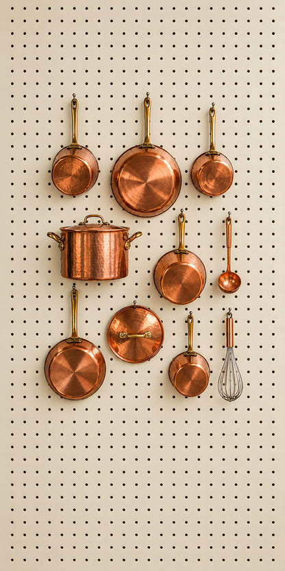 Copper Pots Pegboard fridge wrap full design