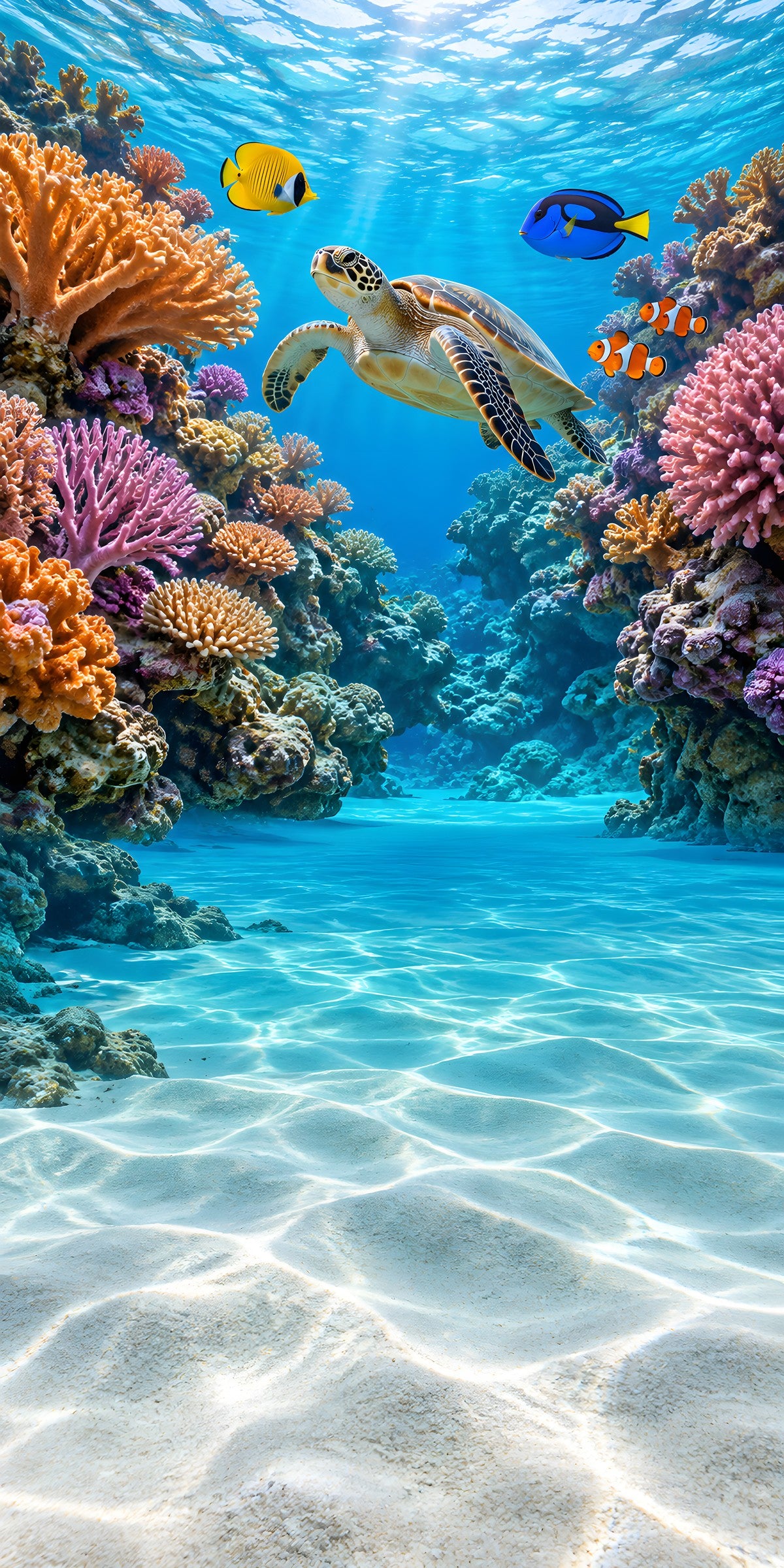 Coral Reef fridge wrap full design